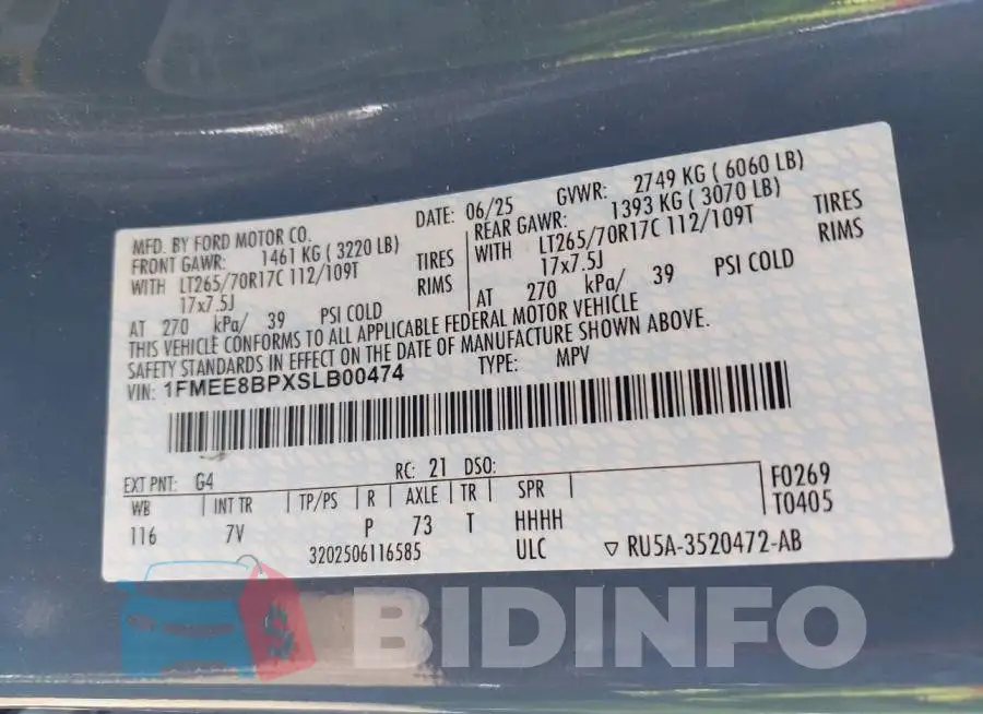 1FMEE8BPXSLB00474 Photo# 9