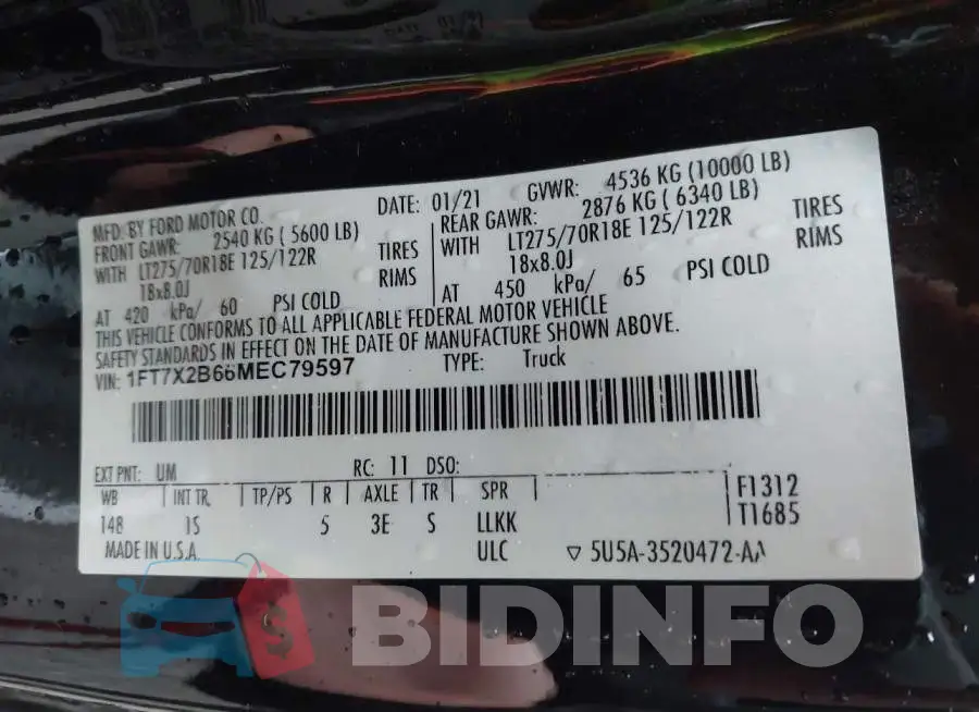1FT7X2B66MEC79597 Photo# 9