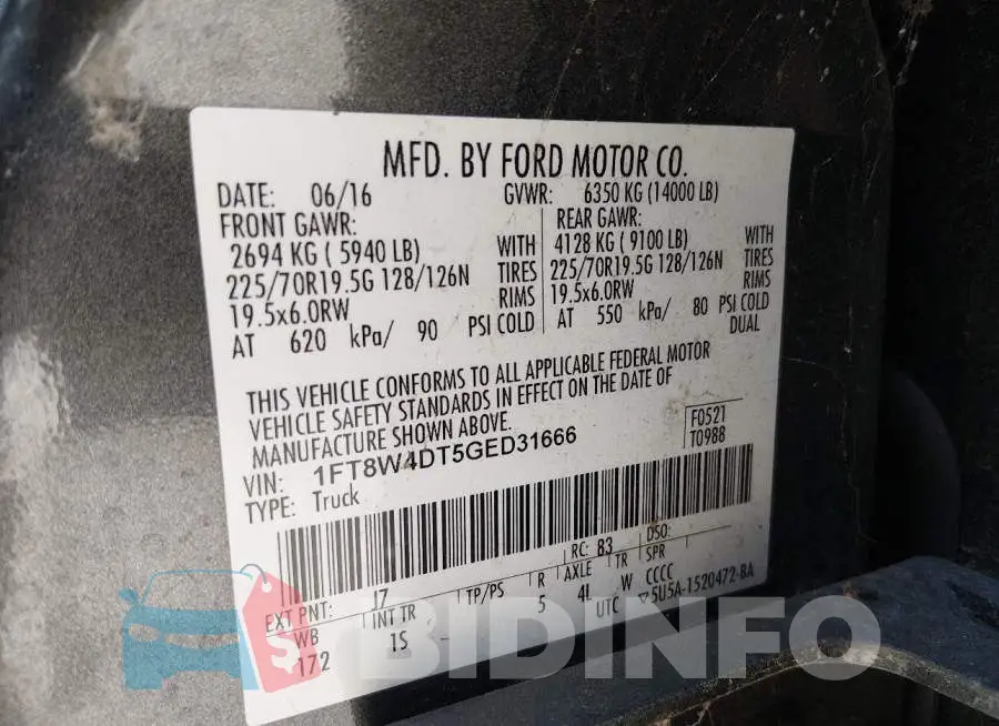 1FT8W4DT5GED31666 Photo# 9