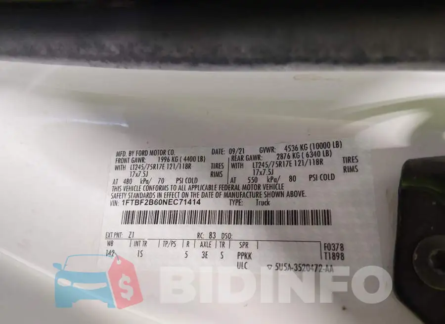 1FTBF2B60NEC71414 Photo# 9