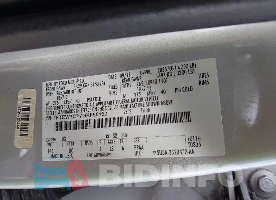 1FTEW1CP7GKF65153 Photo# 9