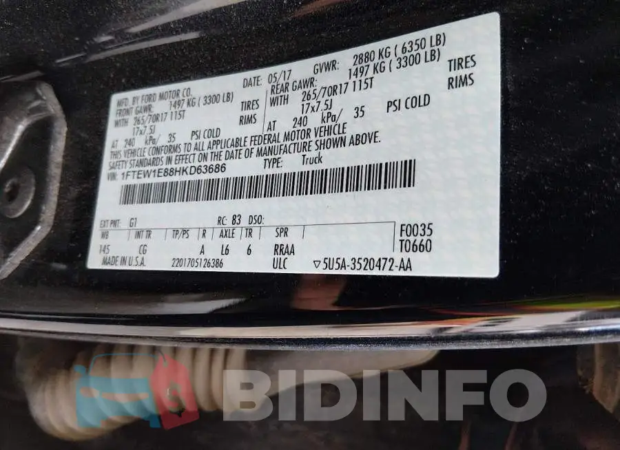 1FTEW1E88HKD63686 Photo# 9