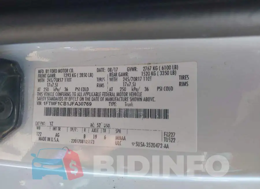 1FTMF1CB1JFA30769 Photo# 9