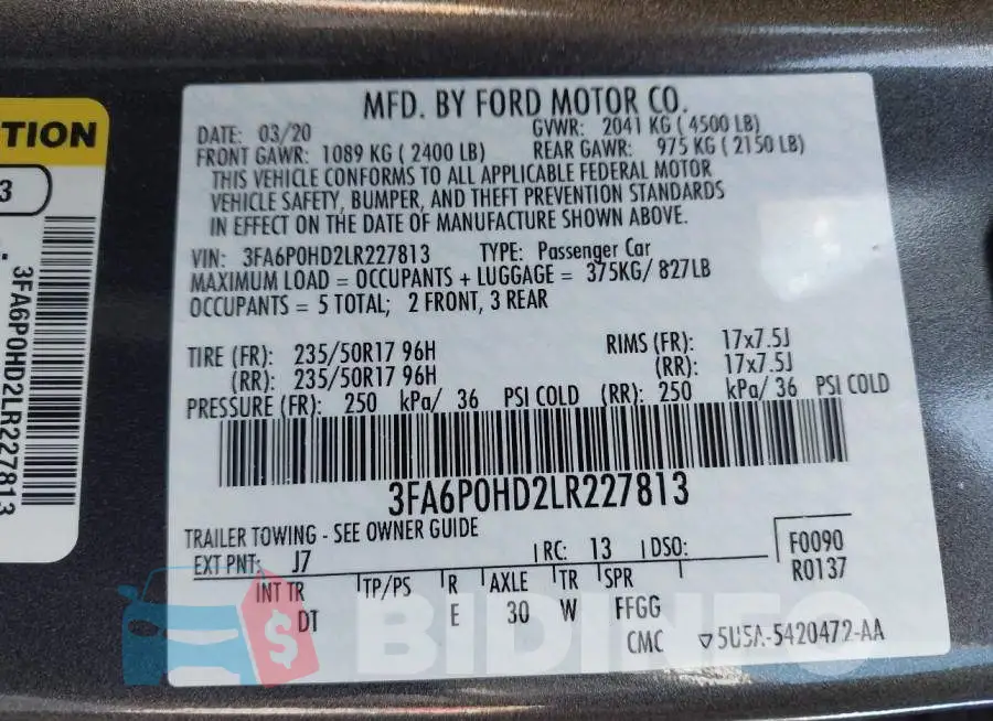 3FA6P0HD2LR227813 Photo# 9