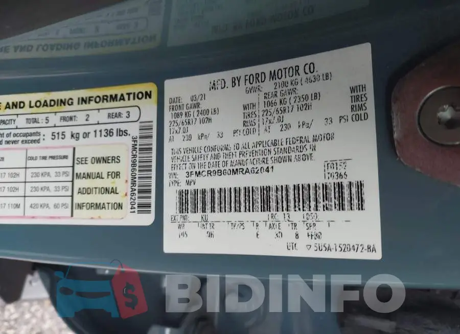 3FMCR9B60MRA62041 Photo# 9
