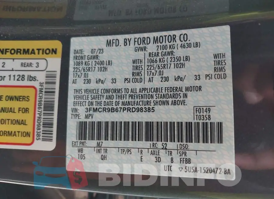 3FMCR9B67PRD98385 Photo# 9
