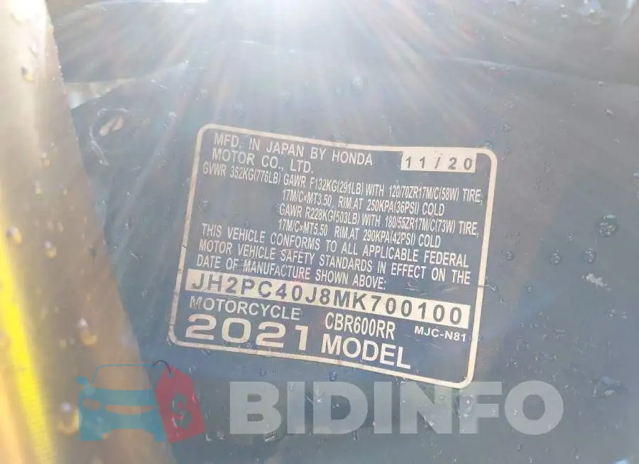 JH2PC40J8MK700100 Photo# 10