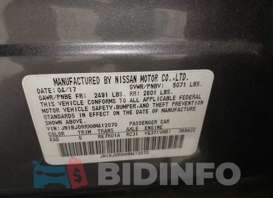 JN1BJ0RRXHM412070 Photo# 9