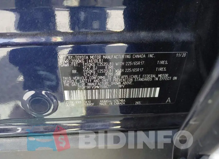 2T3P1RFV5MW159827 Photo# 9