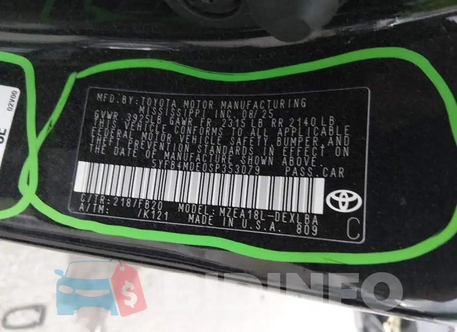 5YFB4MDE0SP353079 Photo# 9