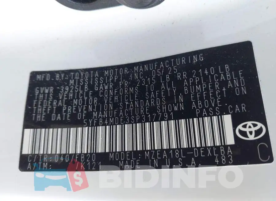 5YFB4MDE3SP317791 Photo# 9
