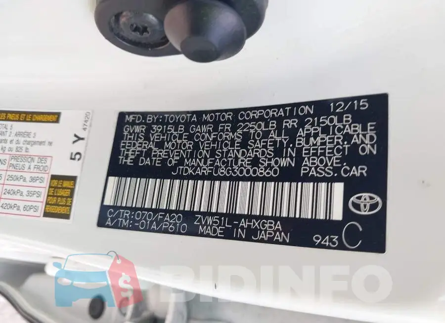 JTDKARFU8G3000860 Photo# 9