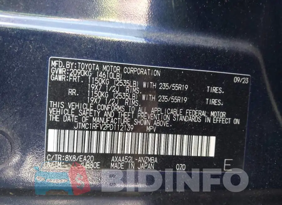 JTMC1RFV2PD112139 Photo# 9