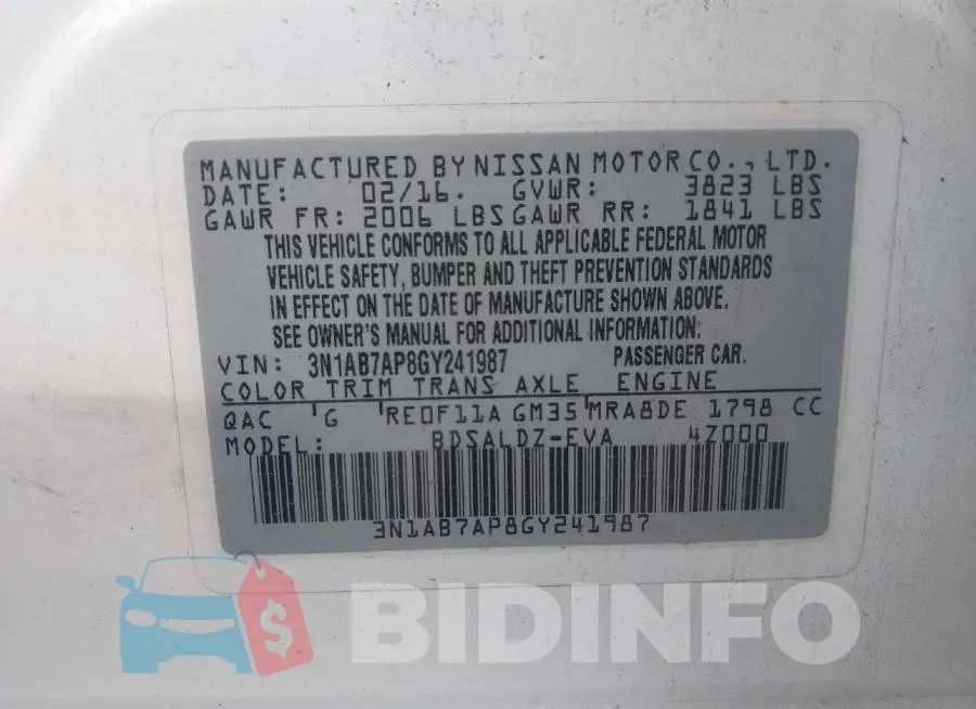 3N1AB7AP8GY241987 Photo# 9