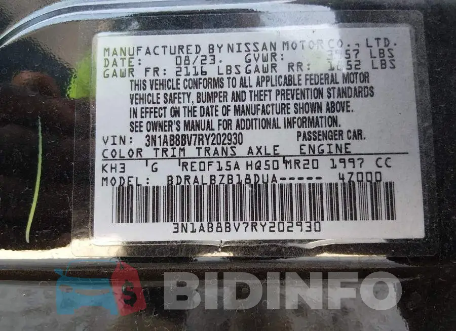 3N1AB8BV7RY202930 Photo# 9