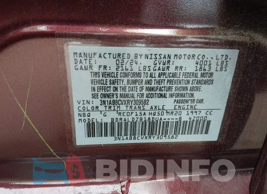 3N1AB8CVXRY309582 Photo# 9