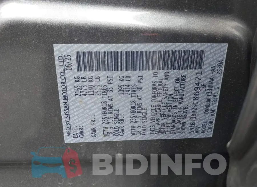 5N1BT3BB2SC869471 Photo# 9