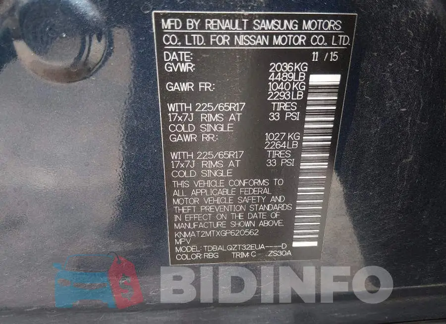 KNMAT2MTXGP620562 Photo# 9