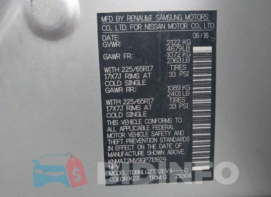 KNMAT2MV9GP713929 Photo# 9
