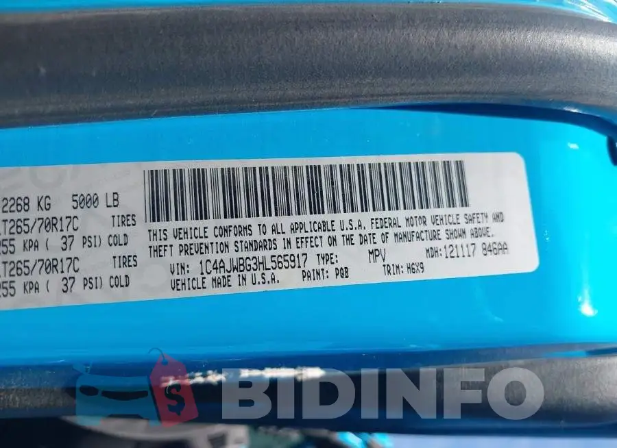 1C4AJWBG3HL565917 Photo# 9