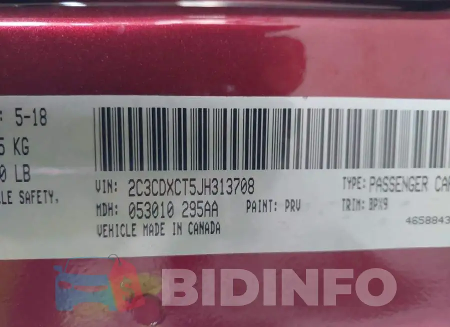 2C3CDXCT5JH313708 Photo# 9