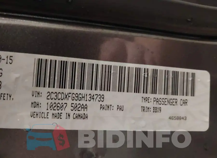 2C3CDXFG9GH134739 Photo# 9