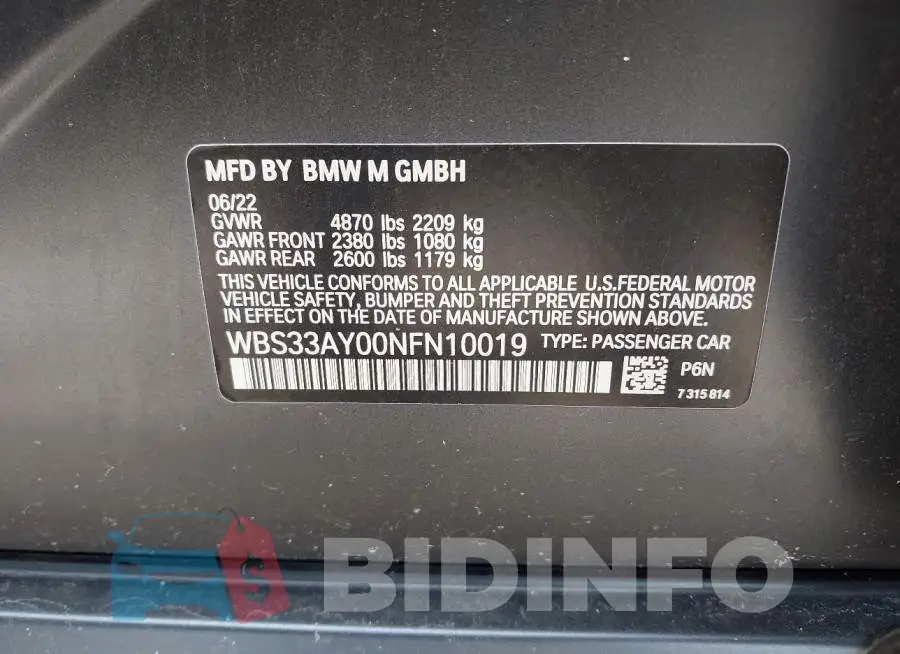WBS33AY00NFN10019 Photo# 9