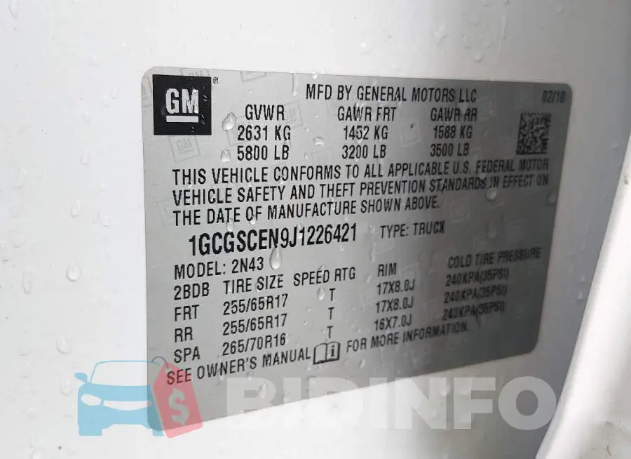1GCGSCEN9J1226421 Photo# 9