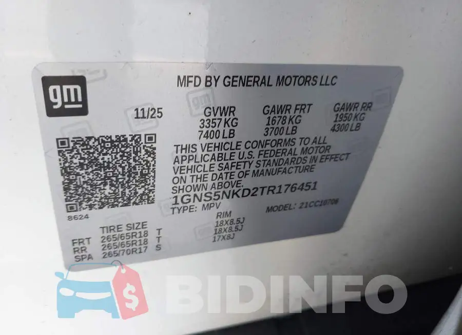 1GNS5NKD2TR176451 Photo# 9