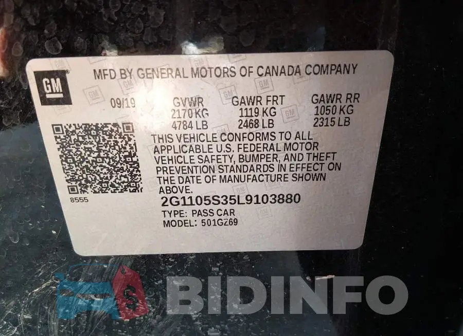 2G1105S35L9103880 Photo# 9
