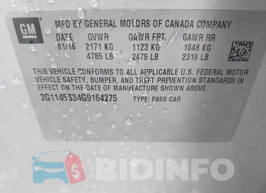 2G1145S34G9164275 Photo# 9