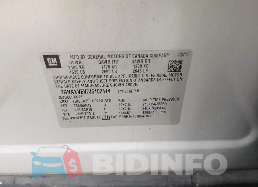 2GNAXVEV7J6102414 Photo# 9