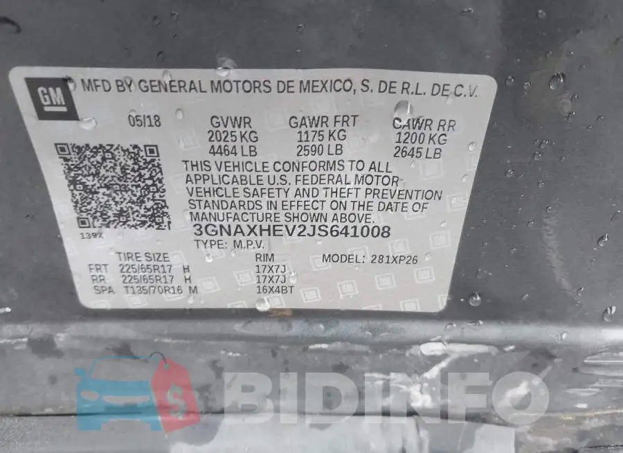 3GNAXHEV2JS641008 Photo# 9