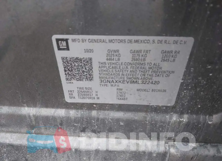 3GNAXKEV8ML322420 Photo# 9