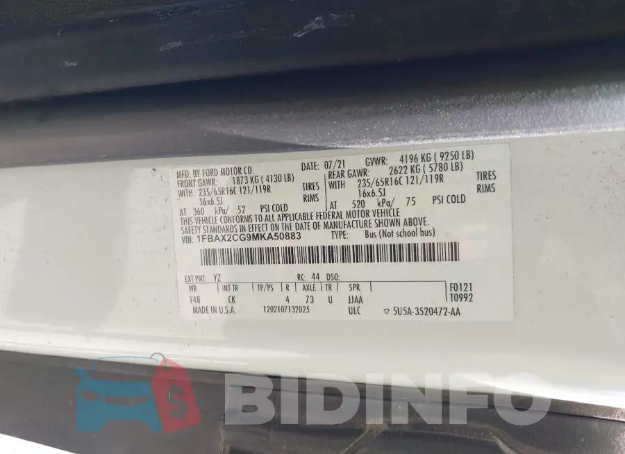1FBAX2CG9MKA50883 Photo# 9
