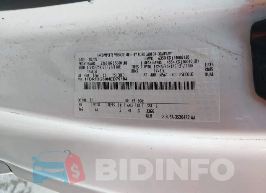 1FDRF3G60NED79184 Photo# 7