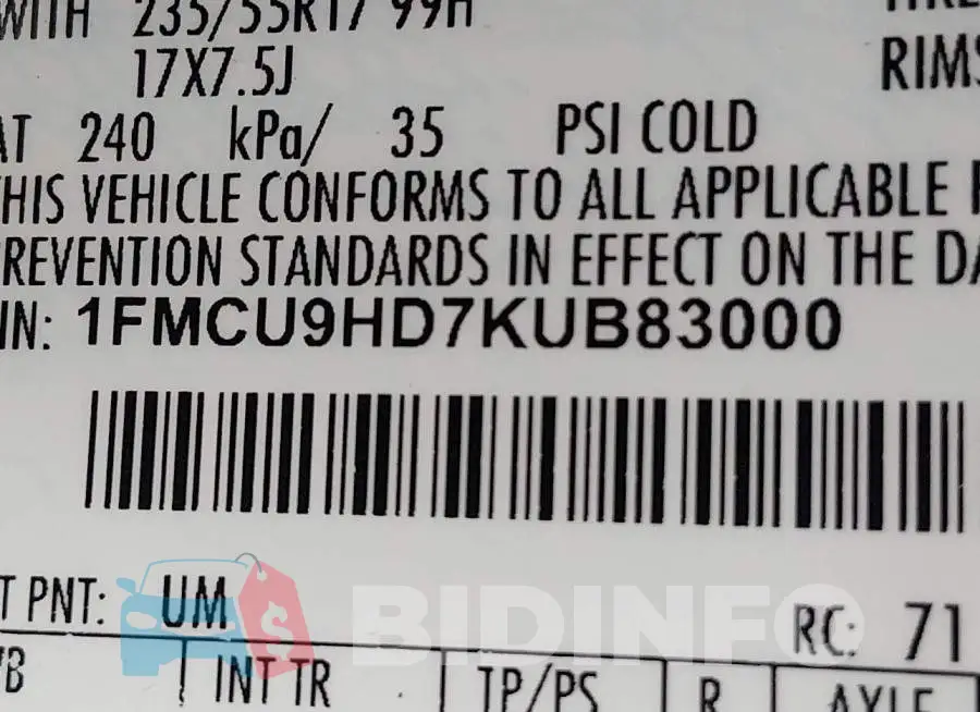1FMCU9HD7KUB83000 Photo# 9