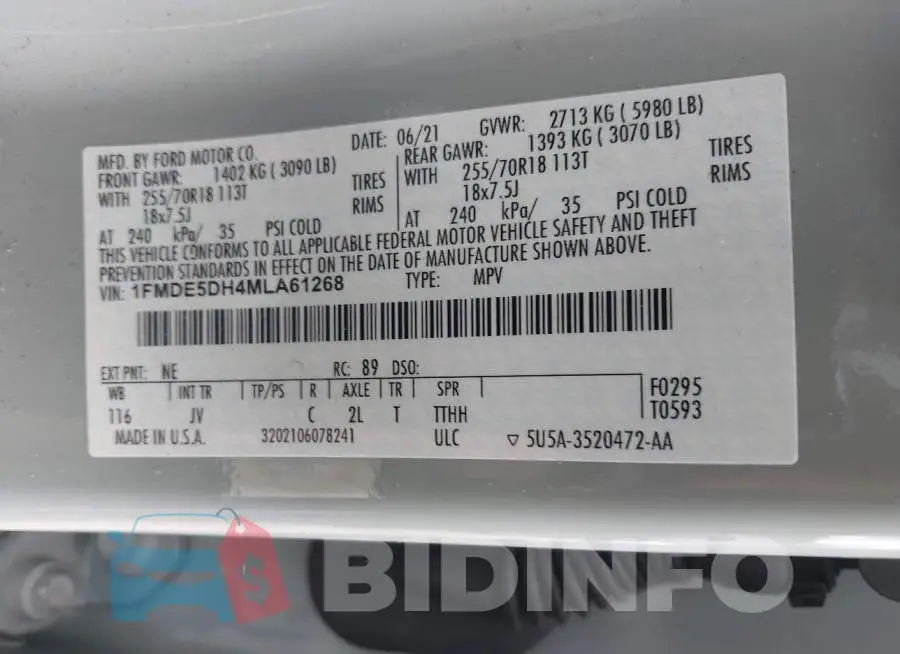 1FMDE5DH4MLA61268 Photo# 9