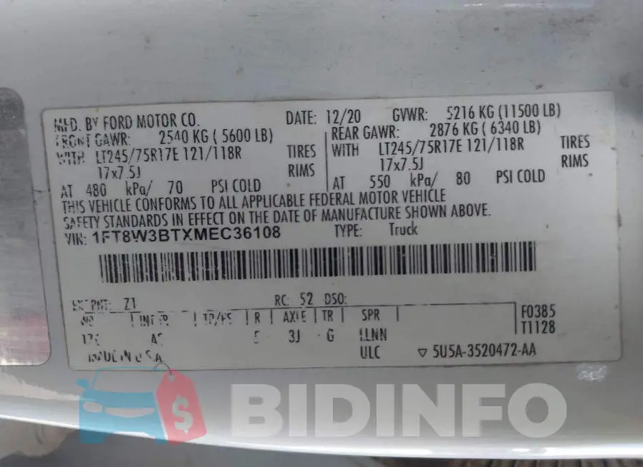 1FT8W3BTXMEC36108 Photo# 4