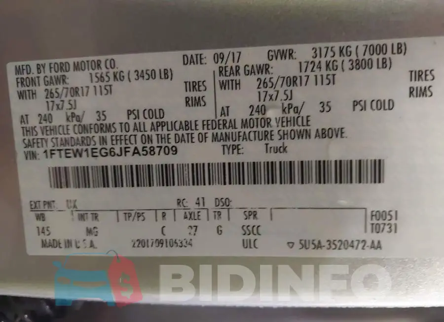 1FTEW1EG6JFA58709 Photo# 9
