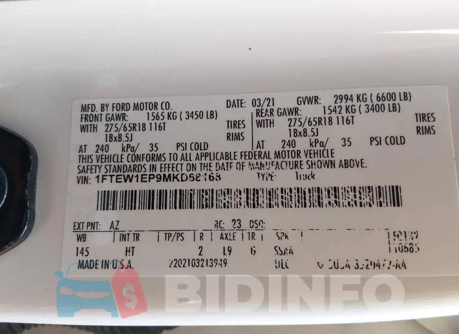 1FTEW1EP9MKD68168 Photo# 9