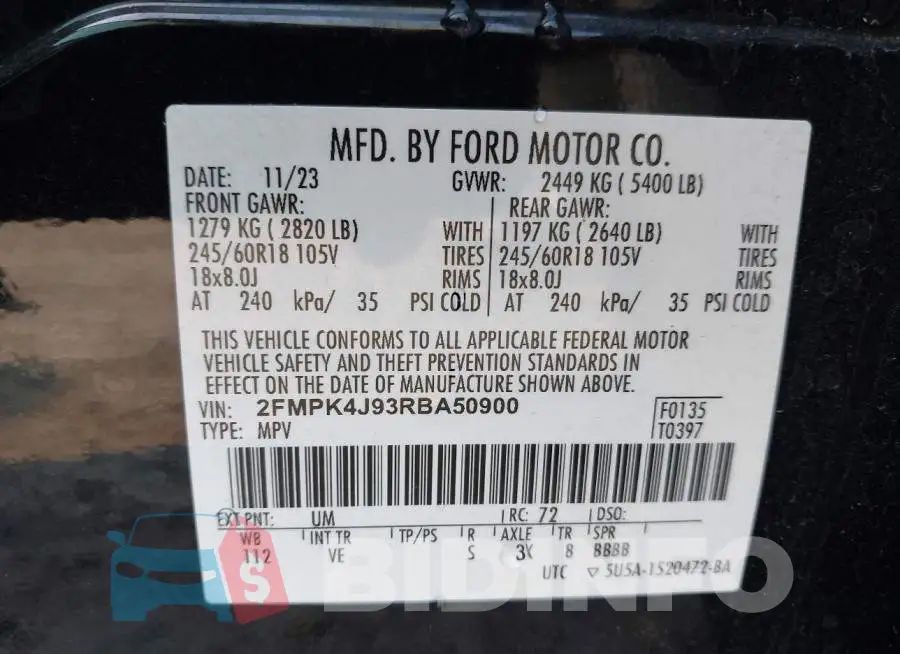 2FMPK4J93RBA50900 Photo# 9