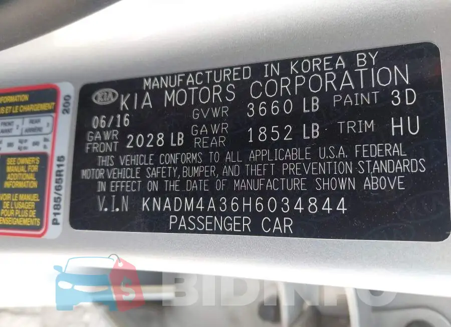 KNADM4A36H6034844 Photo# 9