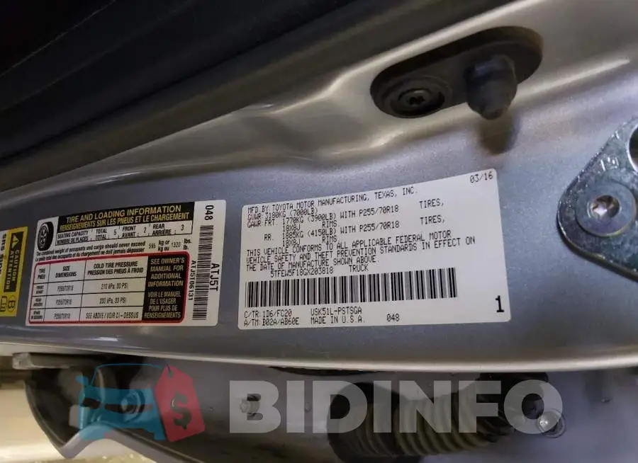 5TFEW5F18GX203818 Photo# 9