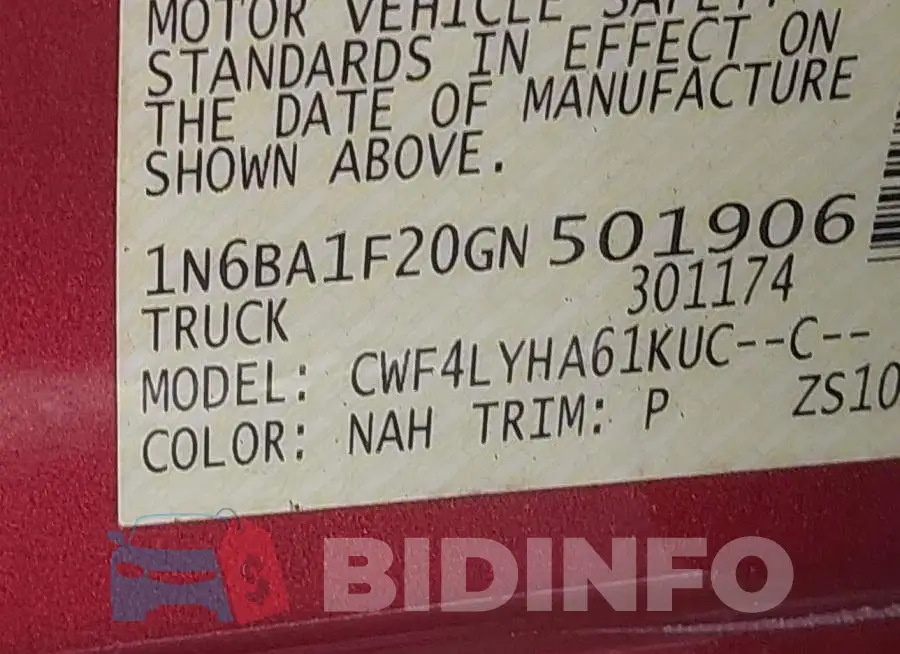 1N6BA1F20GN501906 Photo# 9