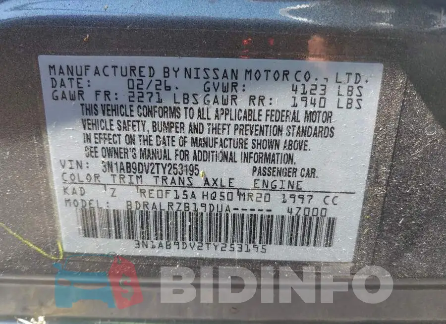 3N1AB9DV2TY253195 Photo# 9
