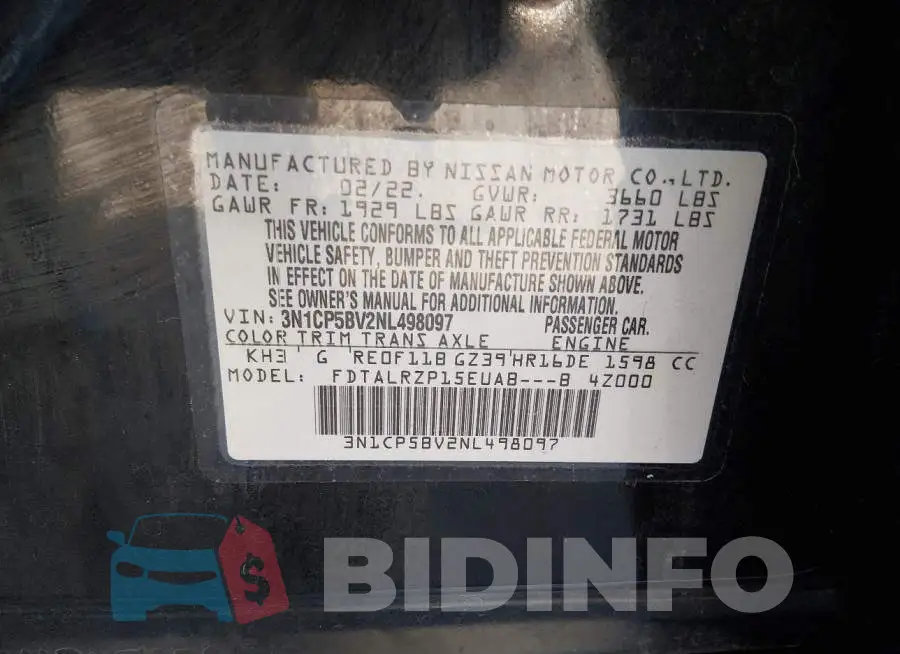 3N1CP5BV2NL498097 Photo# 9