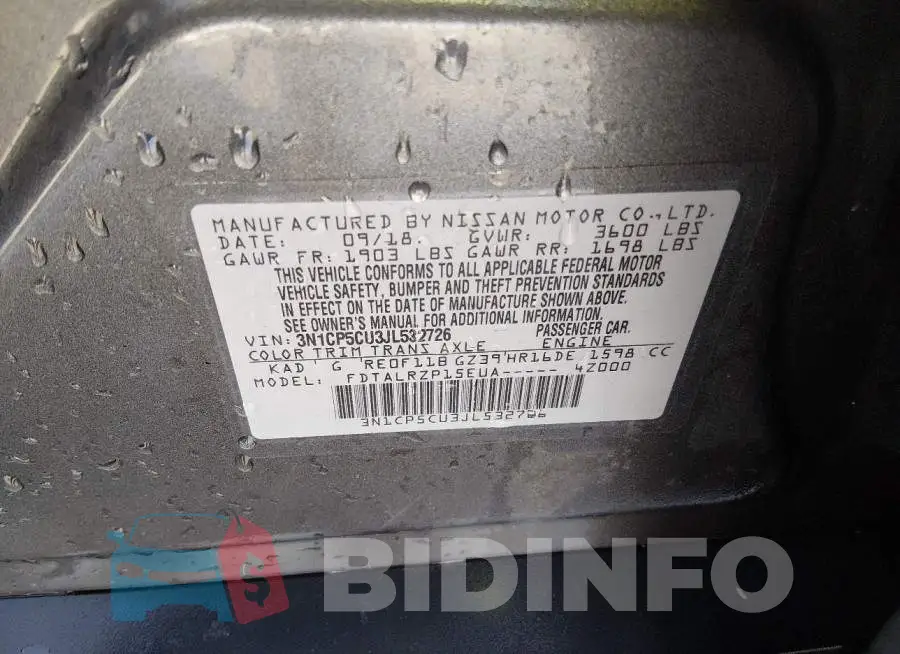 3N1CP5CU3JL532726 Photo# 9