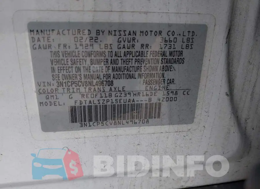 3N1CP5CV8NL496708 Photo# 9