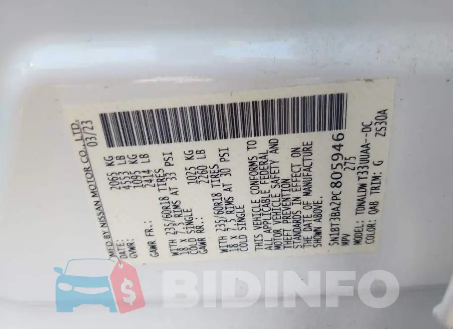 5N1BT3BA2PC805946 Photo# 9